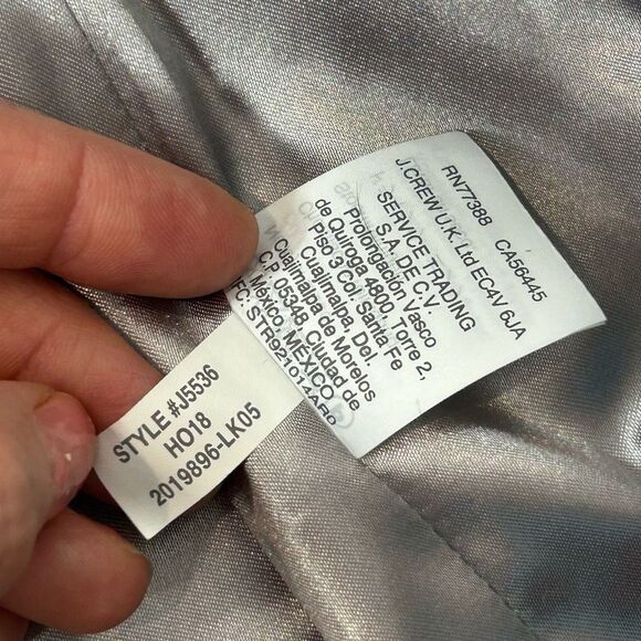 J. Crew Cocoon Coat Womens Sz 20 Gray Italian Stadium Cloth Wool Blend Full Zip - Picture 15 of 16